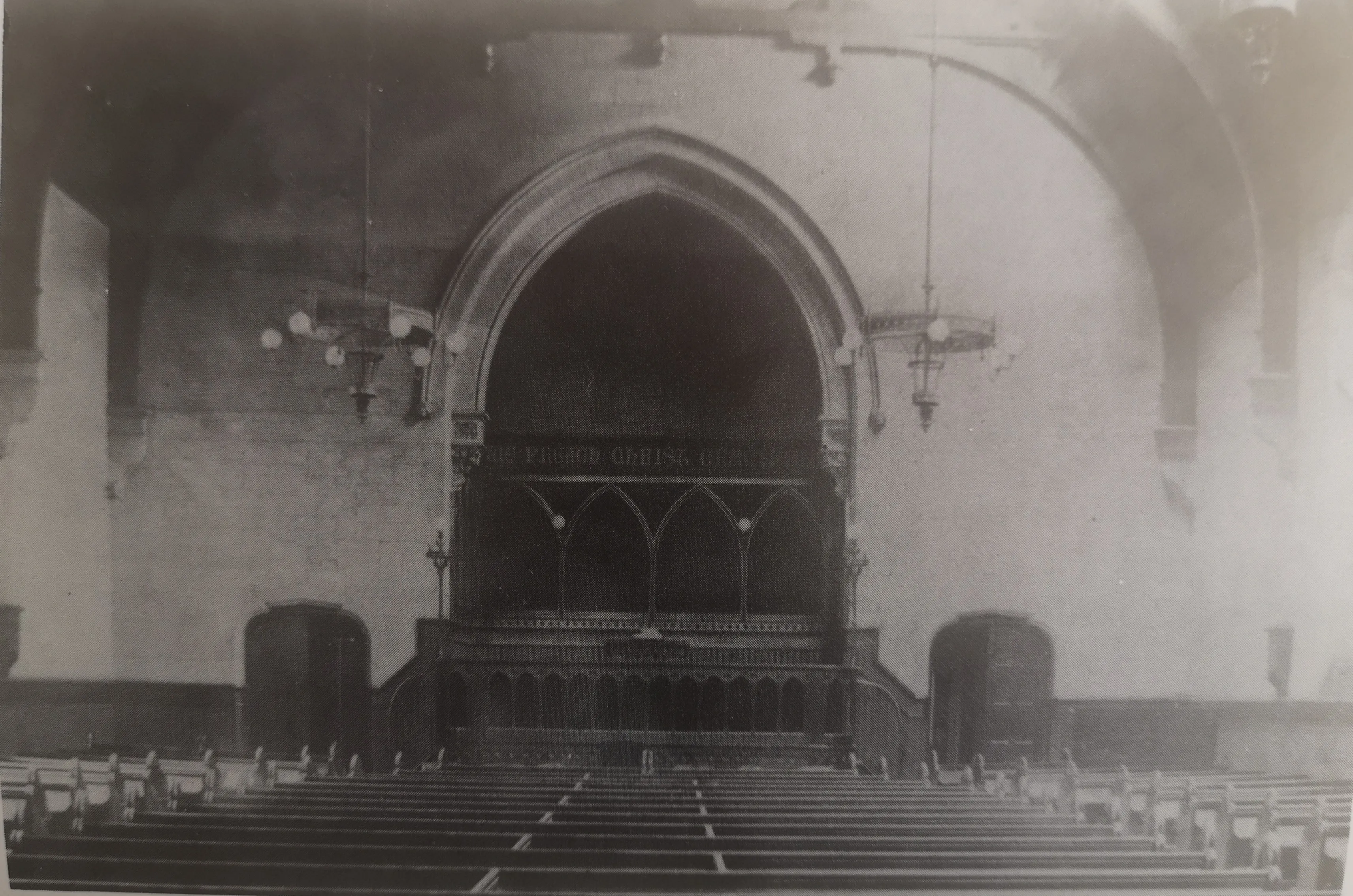 The interior of a church building